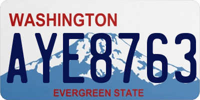 WA license plate AYE8763