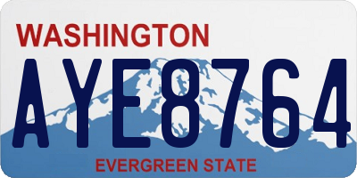 WA license plate AYE8764