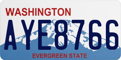 WA license plate AYE8766