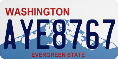 WA license plate AYE8767