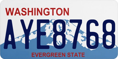 WA license plate AYE8768