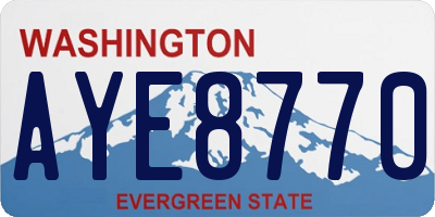 WA license plate AYE8770