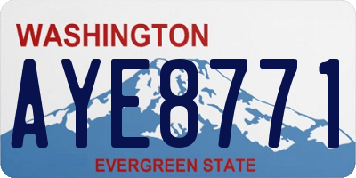 WA license plate AYE8771
