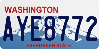 WA license plate AYE8772