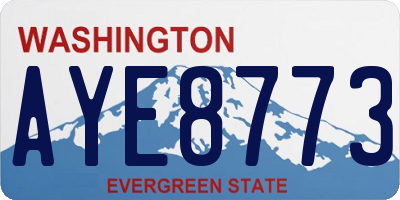 WA license plate AYE8773