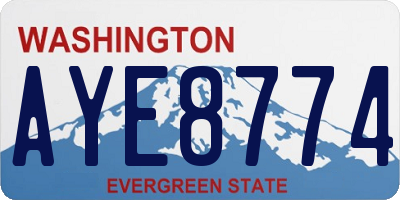 WA license plate AYE8774