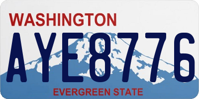 WA license plate AYE8776