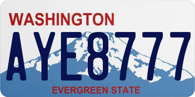 WA license plate AYE8777