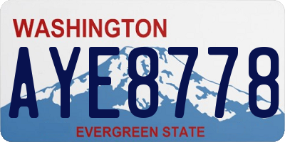 WA license plate AYE8778