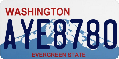 WA license plate AYE8780