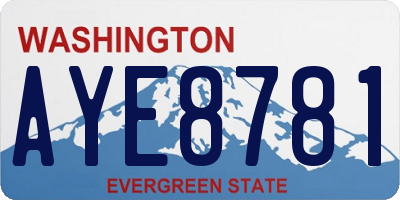 WA license plate AYE8781
