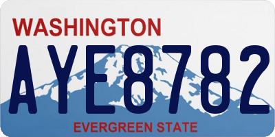 WA license plate AYE8782