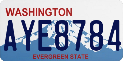 WA license plate AYE8784