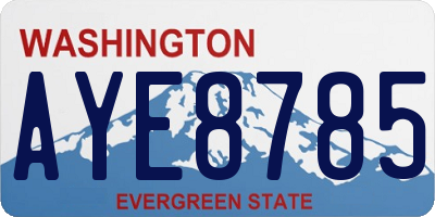 WA license plate AYE8785