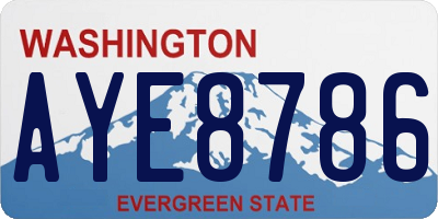 WA license plate AYE8786
