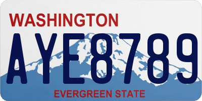 WA license plate AYE8789