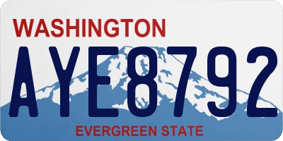 WA license plate AYE8792