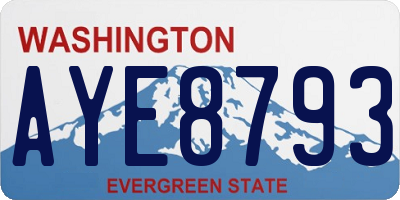 WA license plate AYE8793