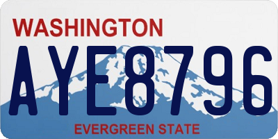 WA license plate AYE8796