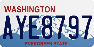 WA license plate AYE8797