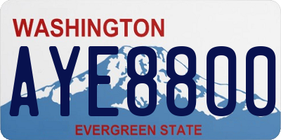 WA license plate AYE8800