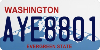 WA license plate AYE8801