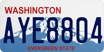 WA license plate AYE8804