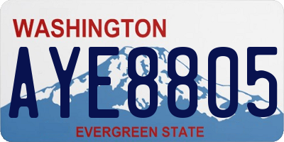 WA license plate AYE8805