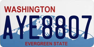 WA license plate AYE8807