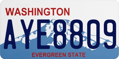 WA license plate AYE8809