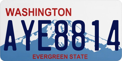 WA license plate AYE8814