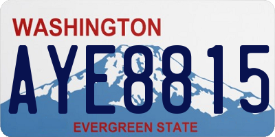 WA license plate AYE8815