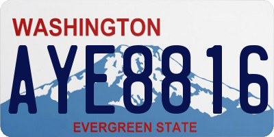 WA license plate AYE8816
