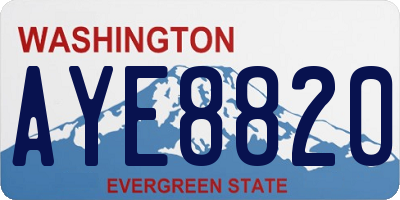 WA license plate AYE8820