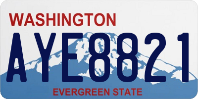 WA license plate AYE8821