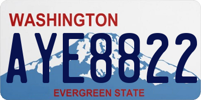 WA license plate AYE8822