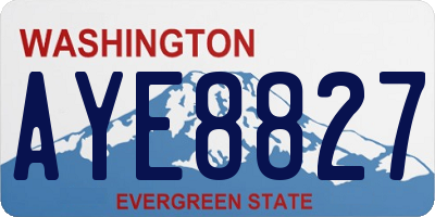 WA license plate AYE8827