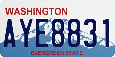 WA license plate AYE8831