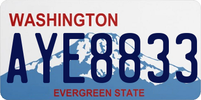 WA license plate AYE8833