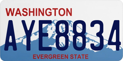 WA license plate AYE8834