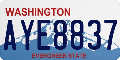 WA license plate AYE8837