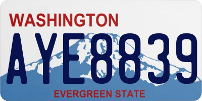 WA license plate AYE8839