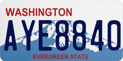 WA license plate AYE8840