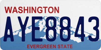 WA license plate AYE8843