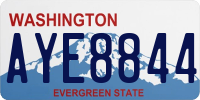 WA license plate AYE8844