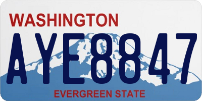 WA license plate AYE8847