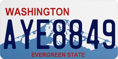 WA license plate AYE8849