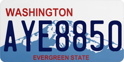 WA license plate AYE8850