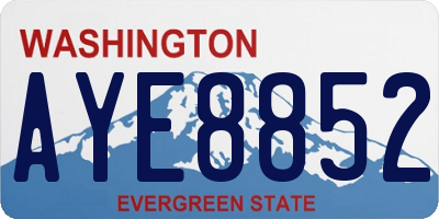 WA license plate AYE8852