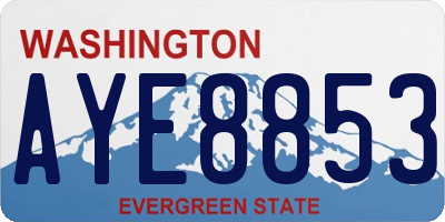 WA license plate AYE8853
